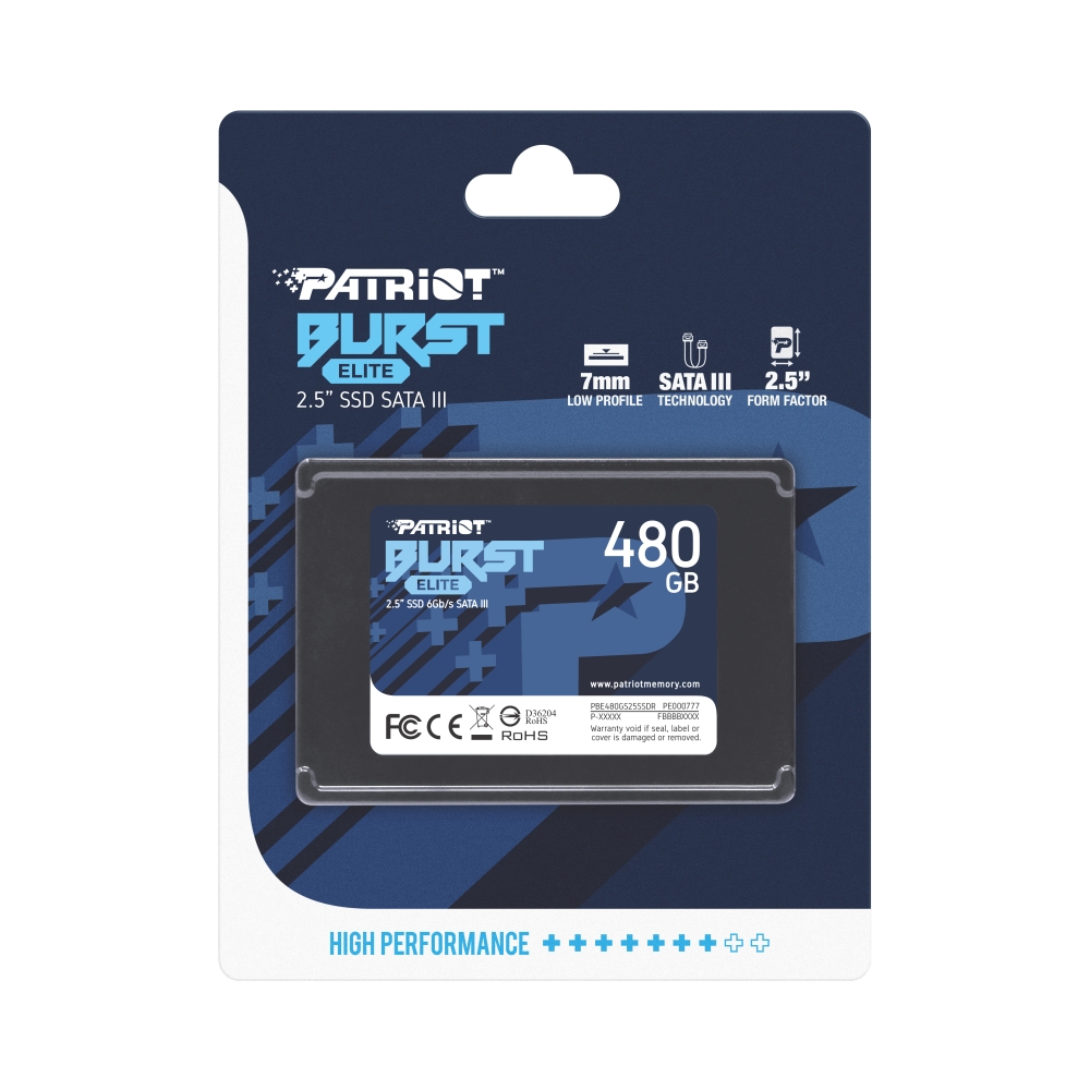2.5”  480GB SSD Patriot Burst Elite