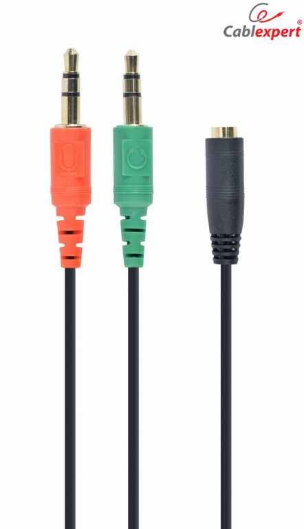 3.5 mm 4-pin to 2x3.5 mm stereo,0,2 m Cablexpert