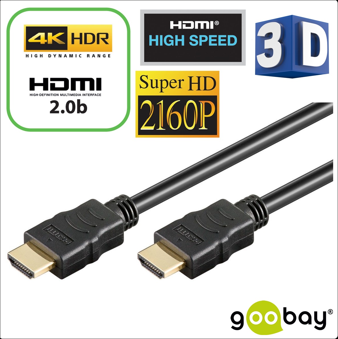 HDMI v2.0b M/M  0.5m (60 Hz/2160p) GOOBAY 38514