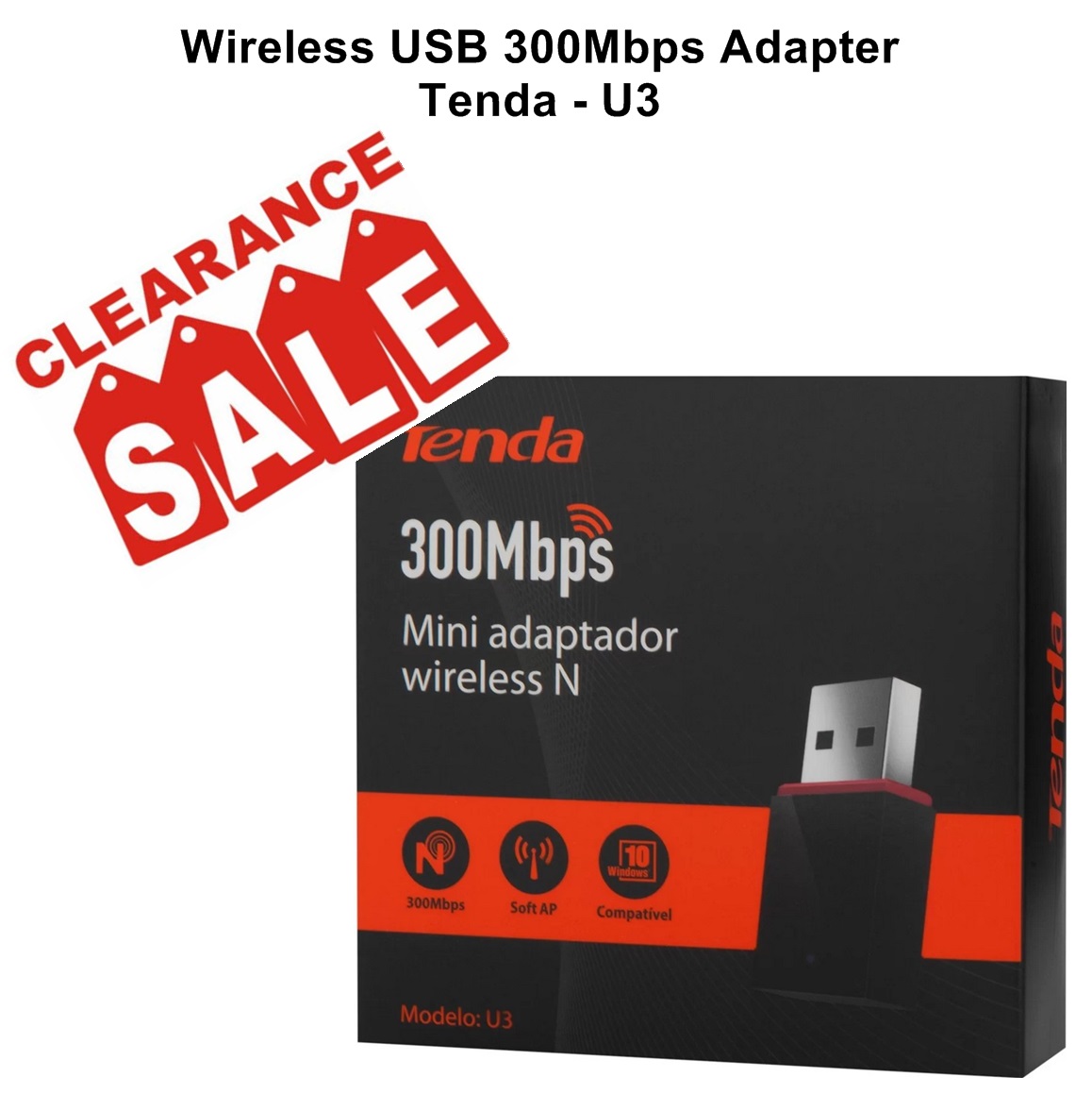 Wireless USB 300Mbps Adapter Tenda - U3