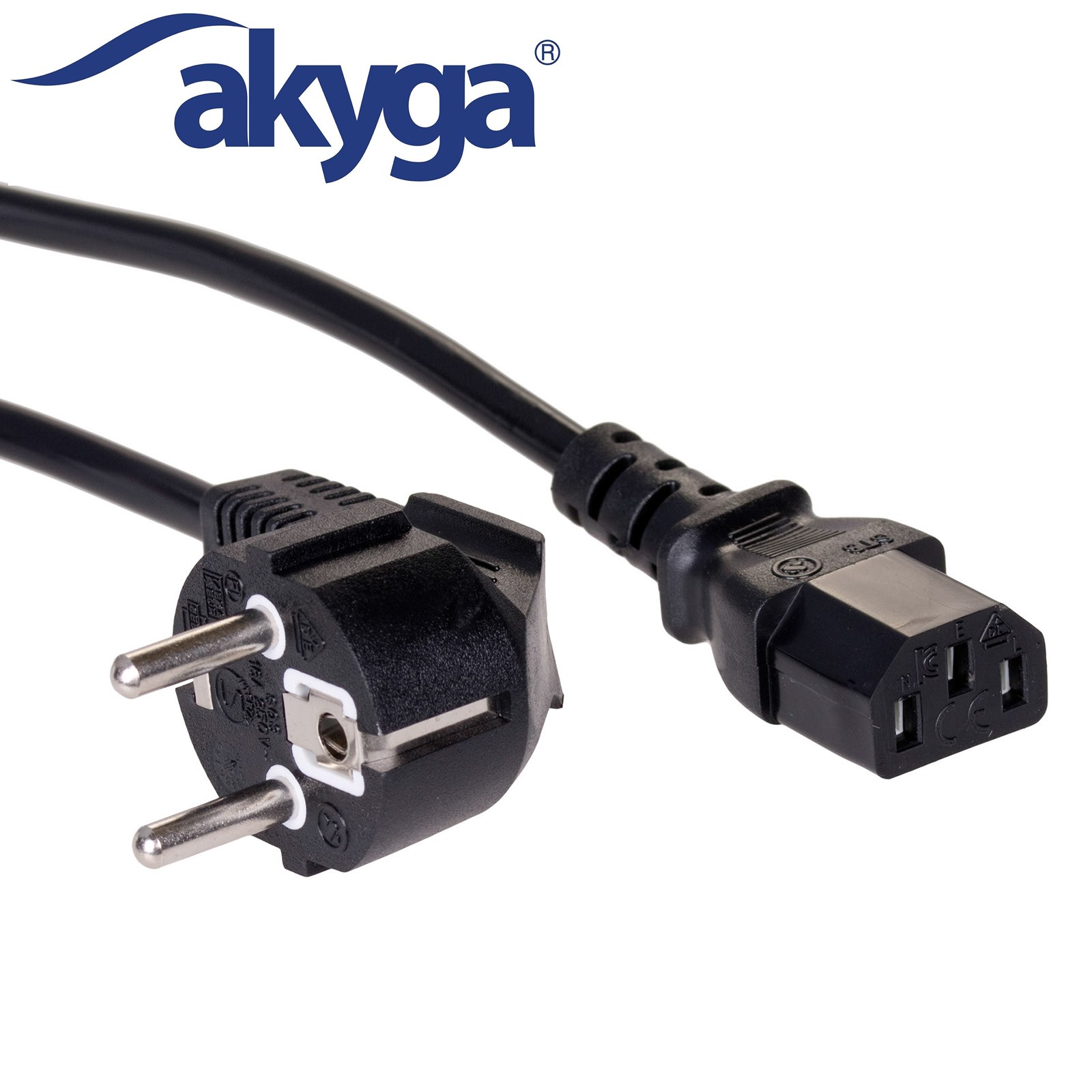 Зах. кабел за компютър 1.5m черен Akyga