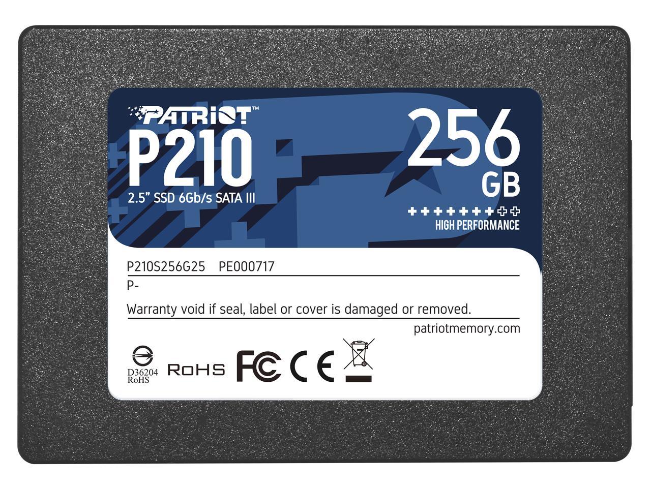 2.5”  256GB SSD Patriot P210S256G25
