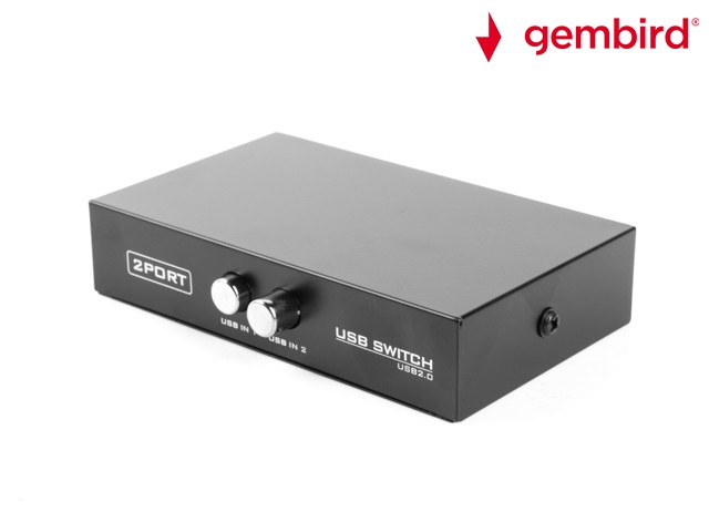 2-port manual USB v.2.0 switch Gembird,черен