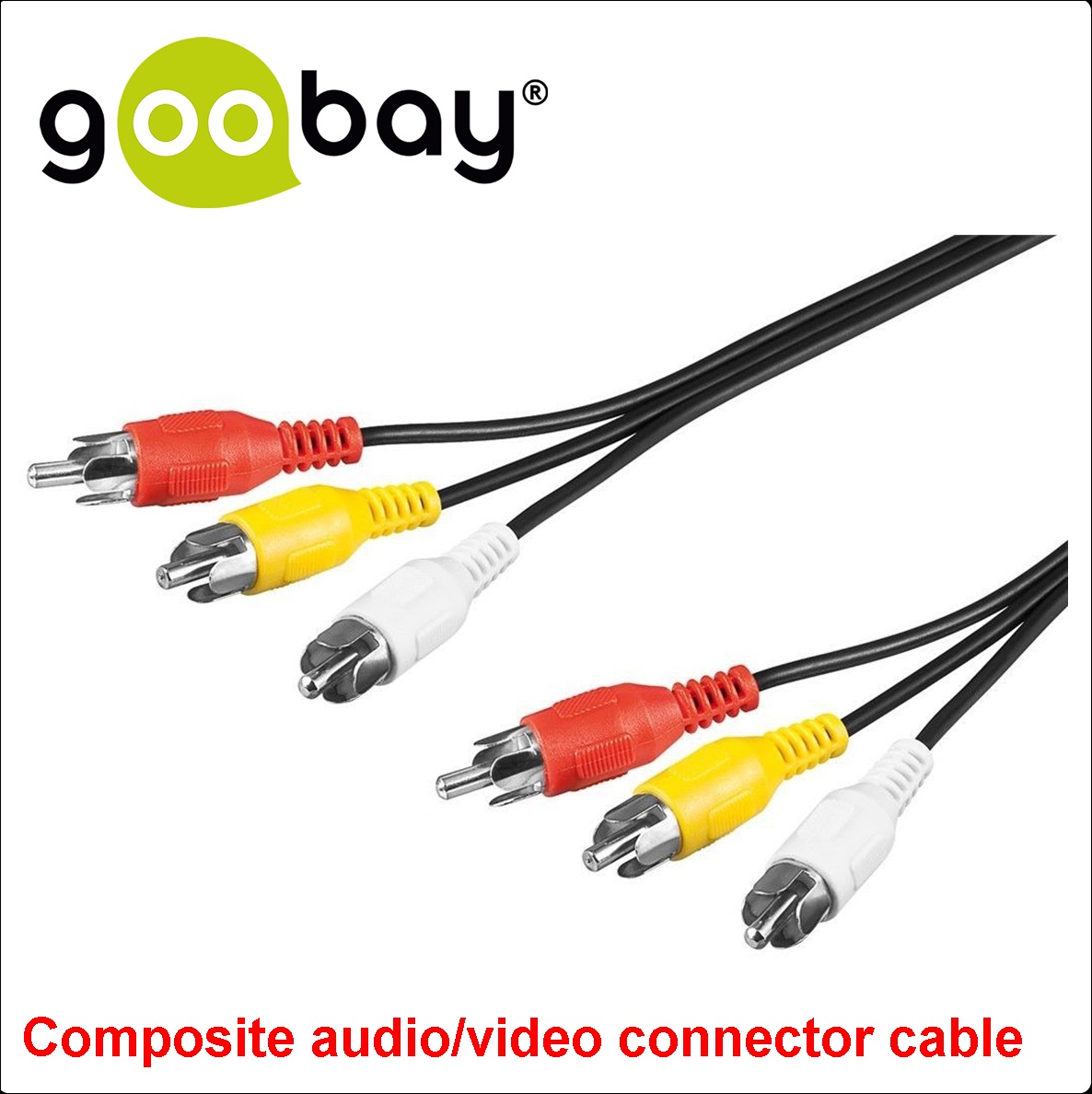 3 RCA male to 3 RCA male 1.5m GOOBAY 50380