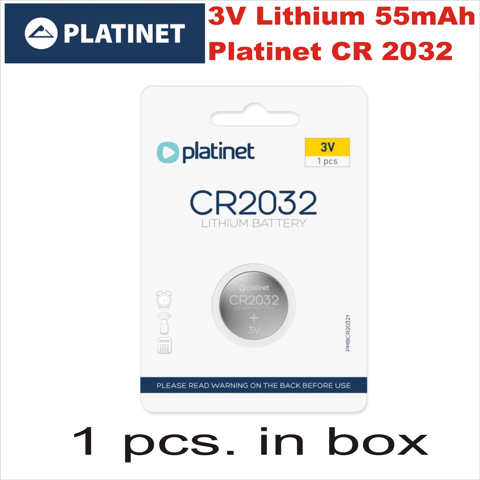 3V Lithium 55mAh Platinet CR 2032 (1бр. Опк.)