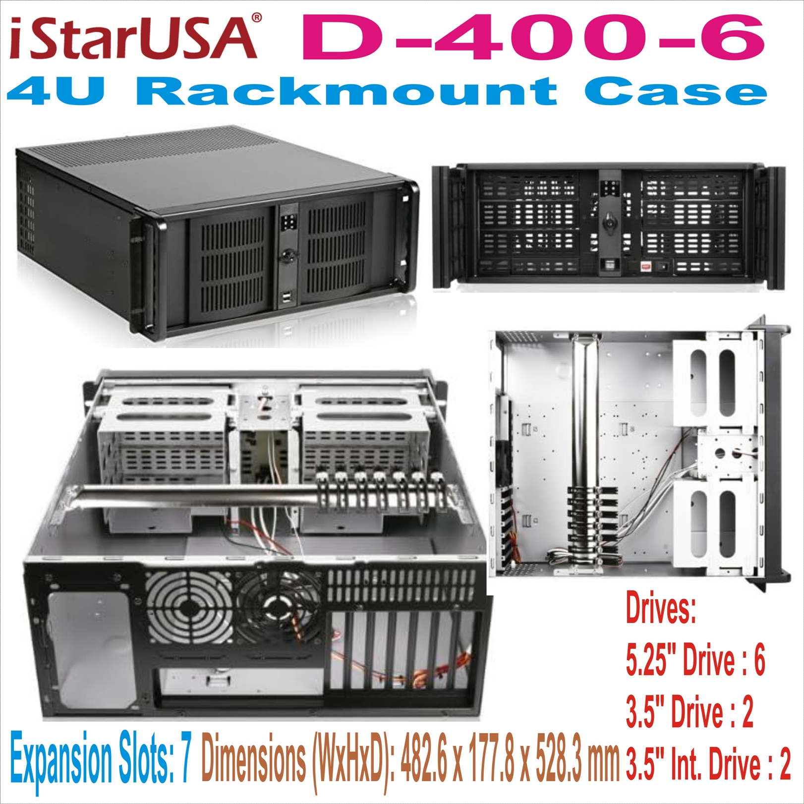 4U Rackmount Case iStarUSA D-400-6