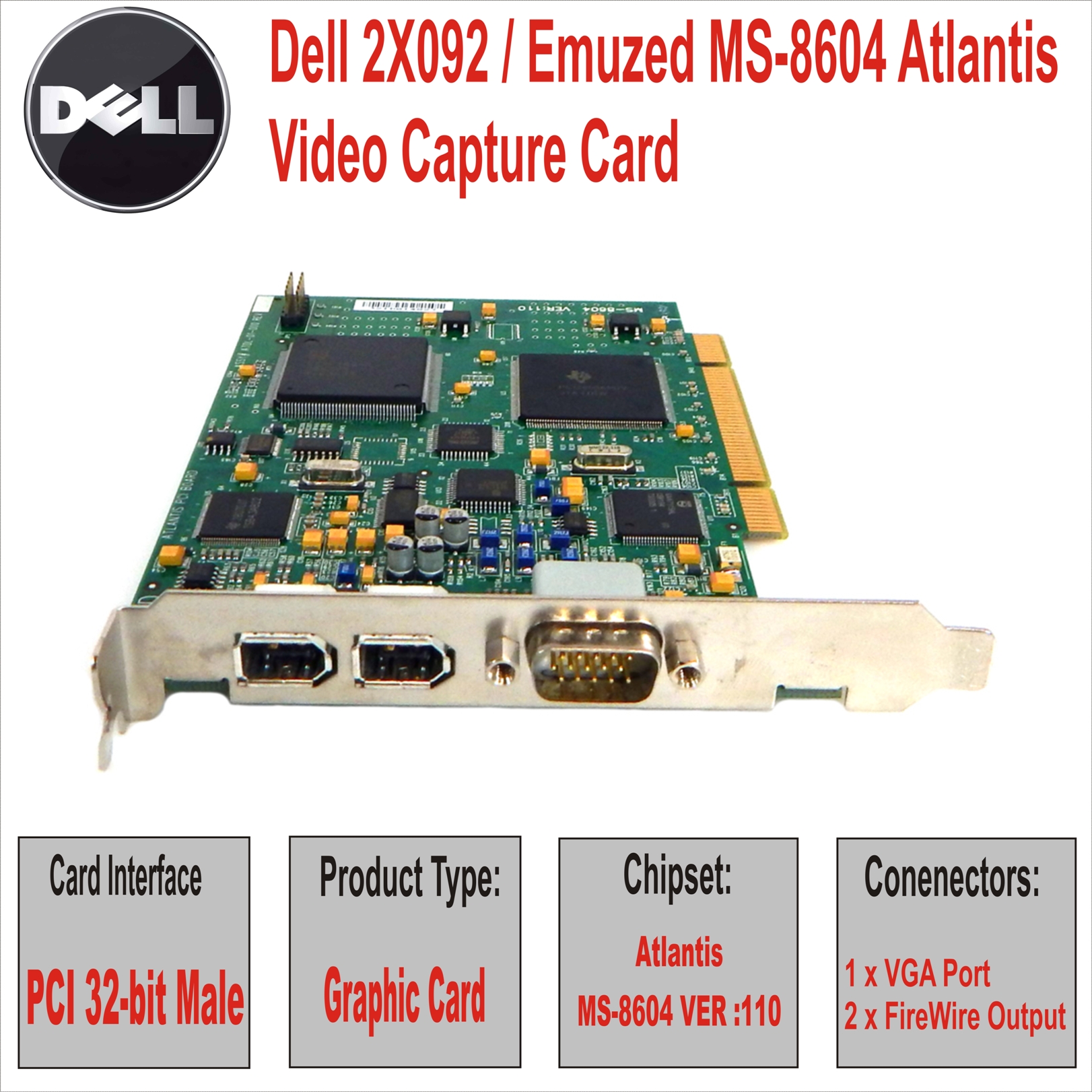 Dell Emuzed MS-8604 Atlantis Video Capture Card