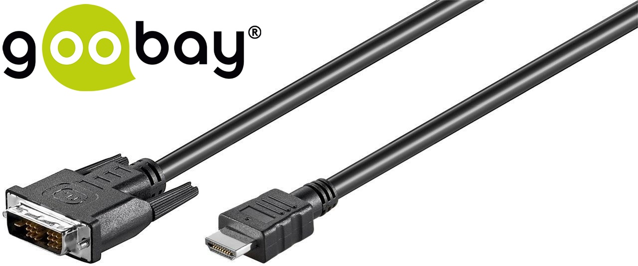 DVI-D male to HDMI M  5.0m nickel GOOBAY