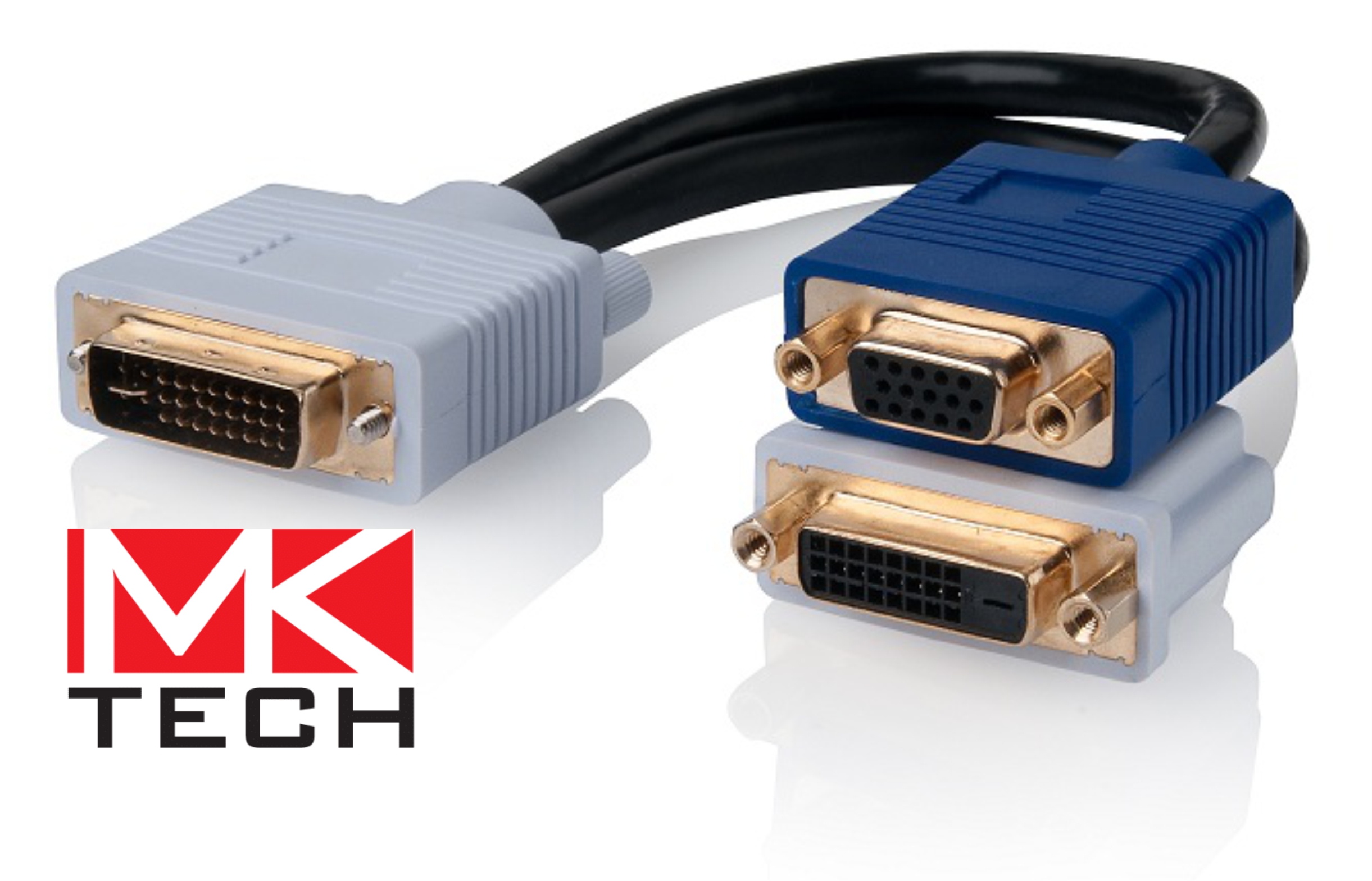 DVI-I 24+5 M to VGA 15pin F+ DVI-I F MKTECH