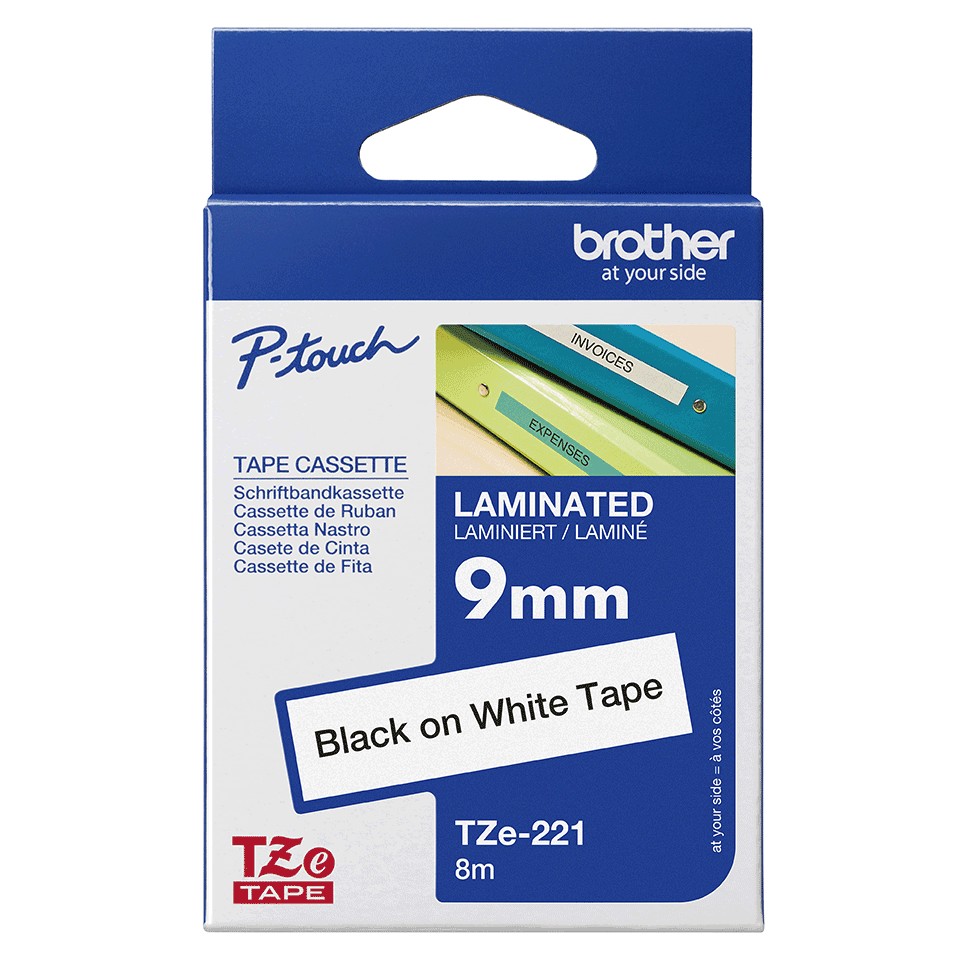 Етикети TZe-221  9mm Black on White Original