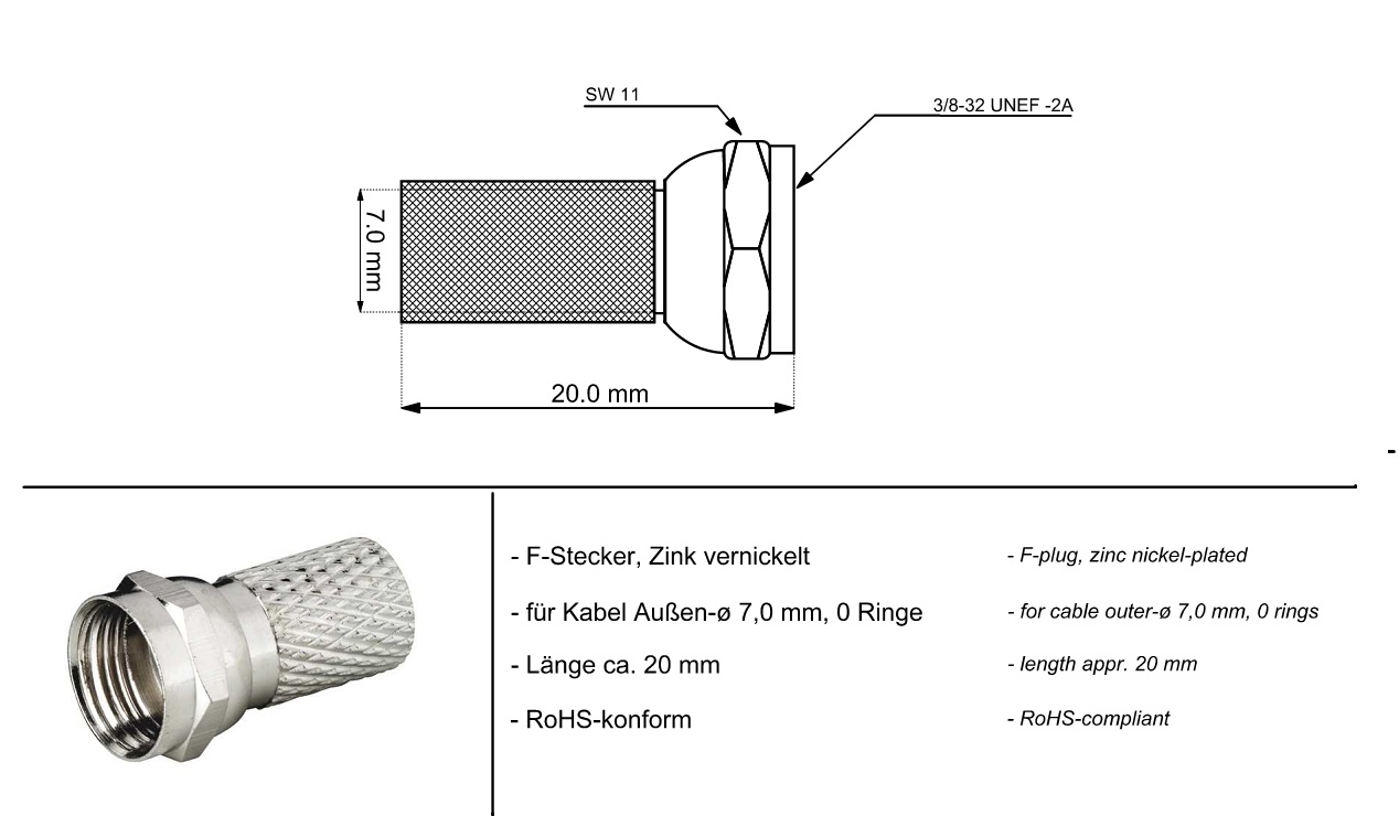 F Connector 7mm/4.8mm GOOBAY 51854 (10бр.)