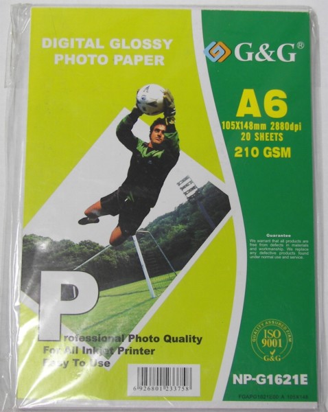 Фотохартия G&G NP-G1621 A6; 20 sheets; Glossy