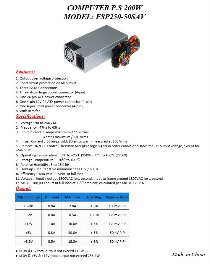 FSP Group - FSP250-50SAV (85)F (250W)