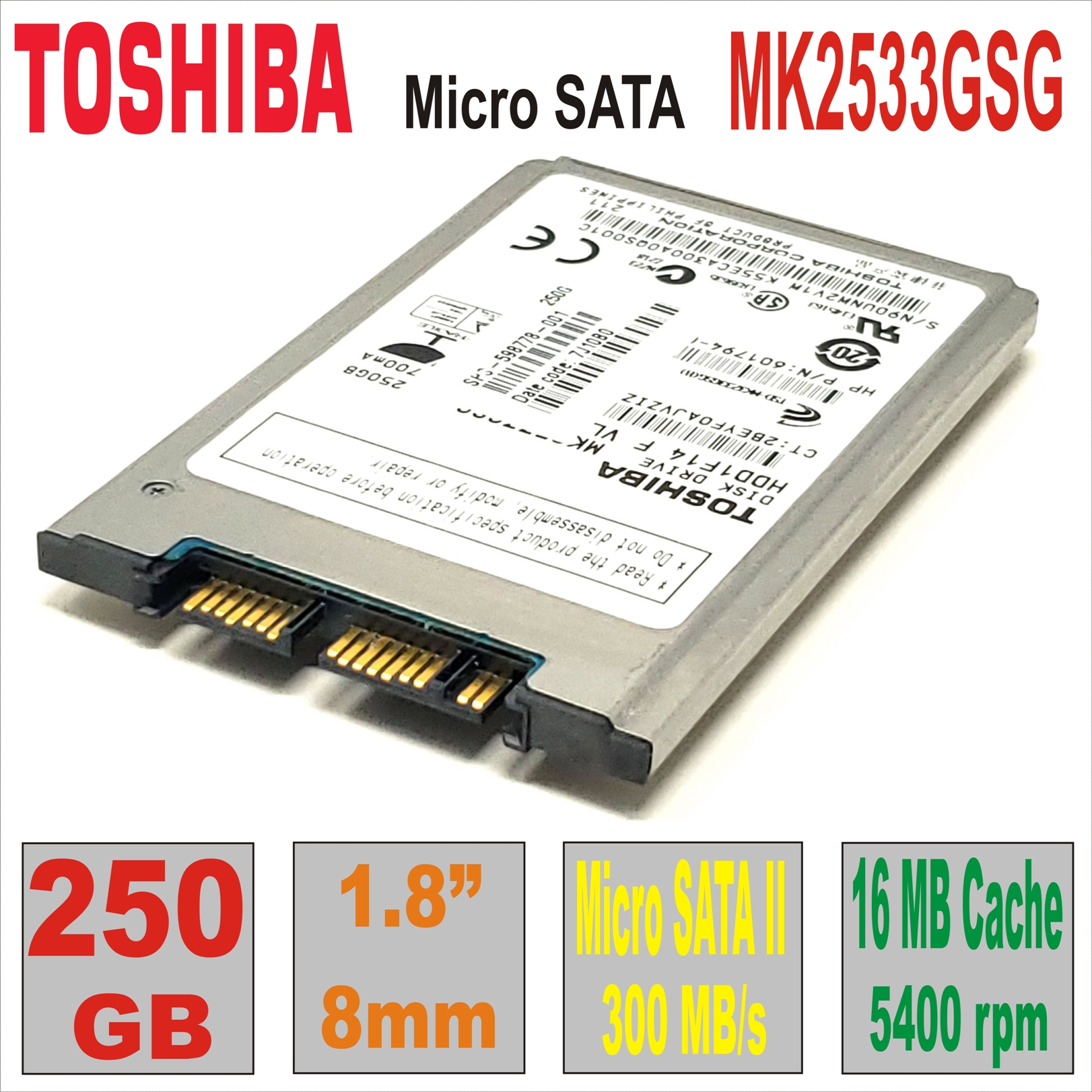 HDD  1.8` mSATA 250Gb A TOSHIBA MK2533GSG