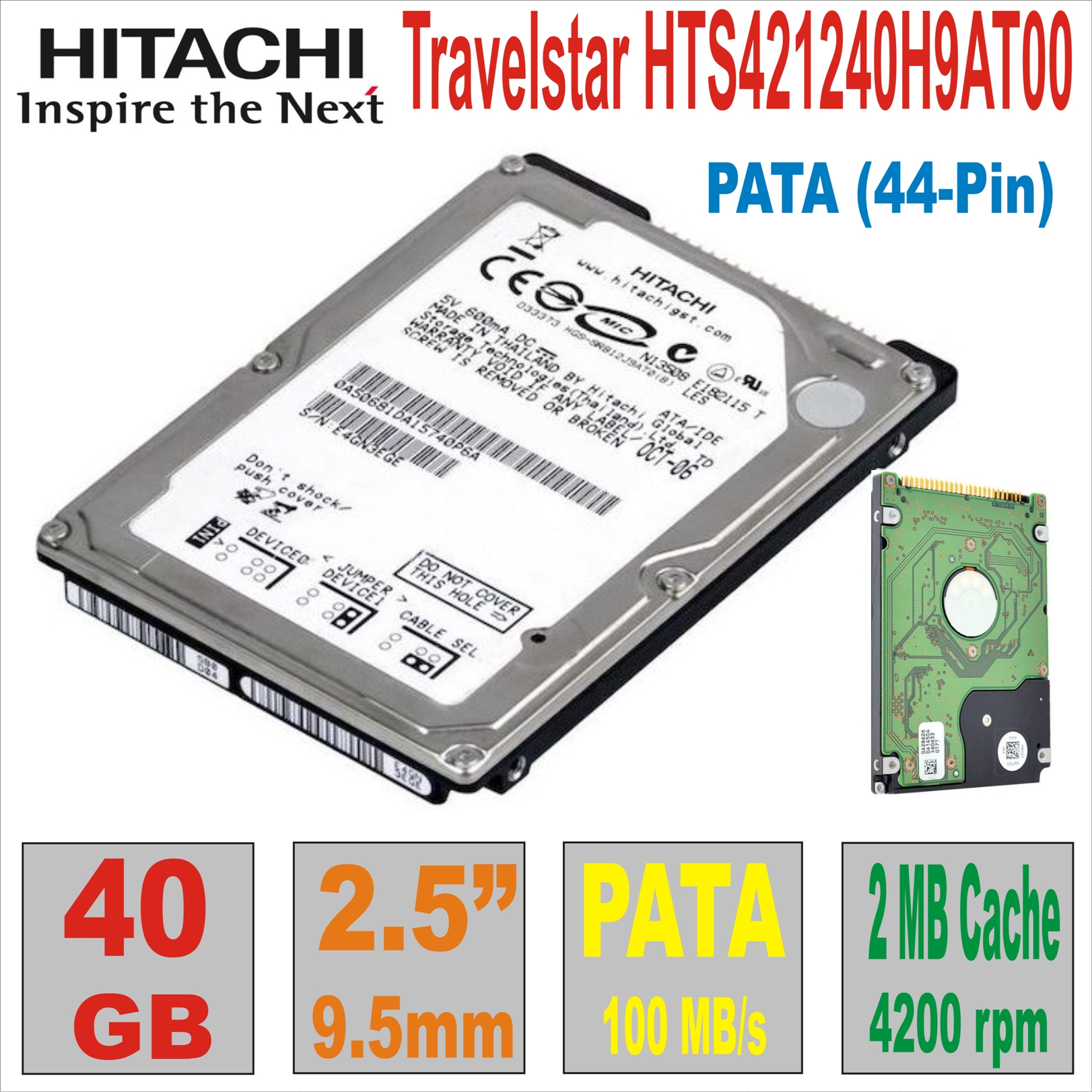 HDD 2.5` ATA  40Gb HITACHI HTS421240H9AT00