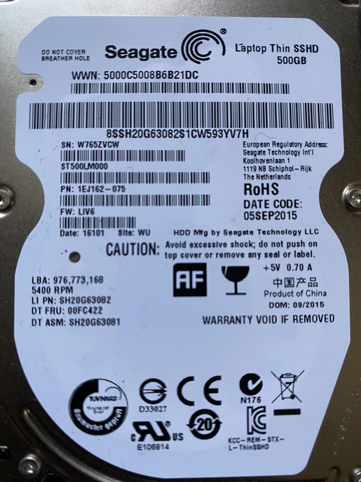 HDD 2.5` SATA 500Gb SEAGATE