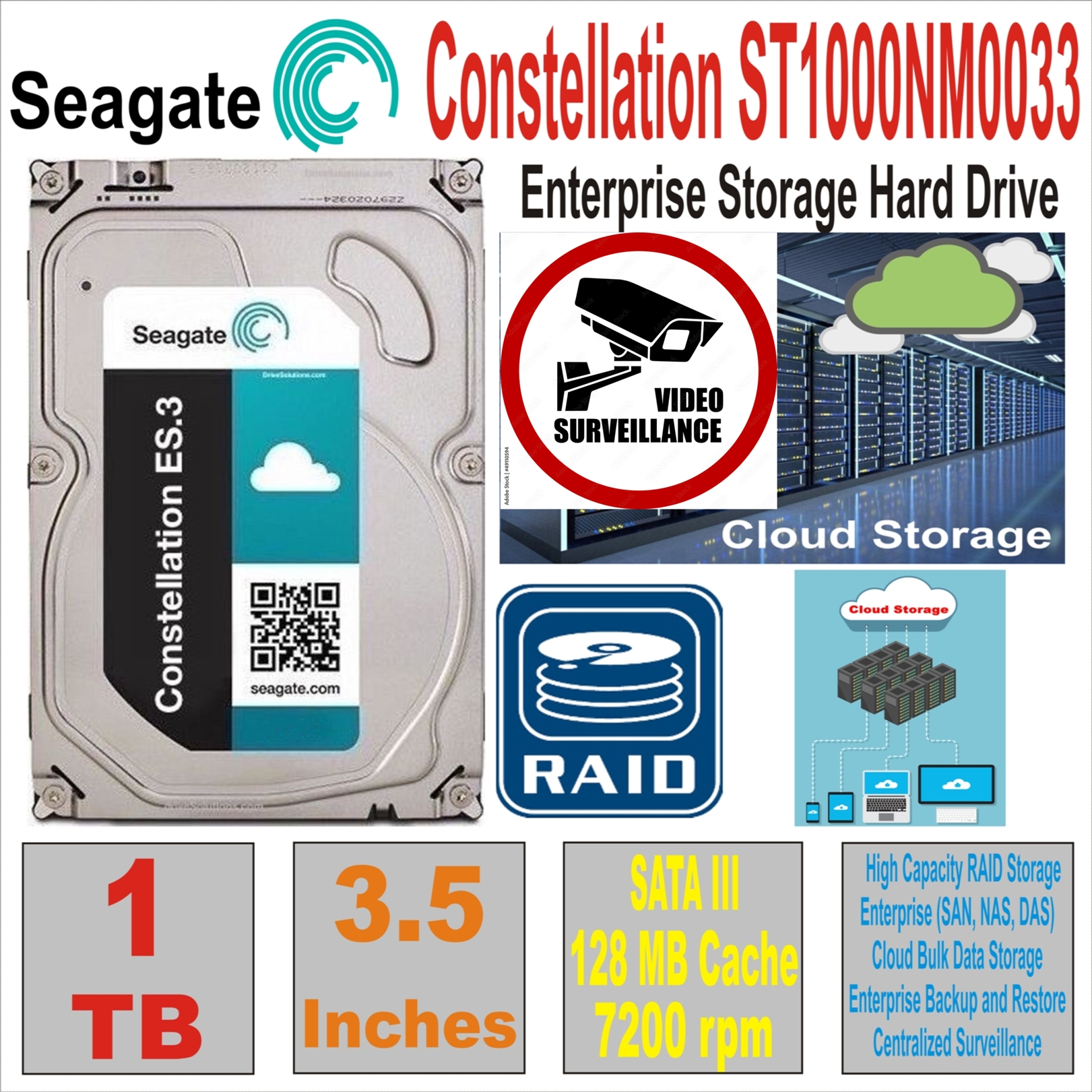 HDD 3.5` 1 TB SEAGATE Constellation ST1000NM0033