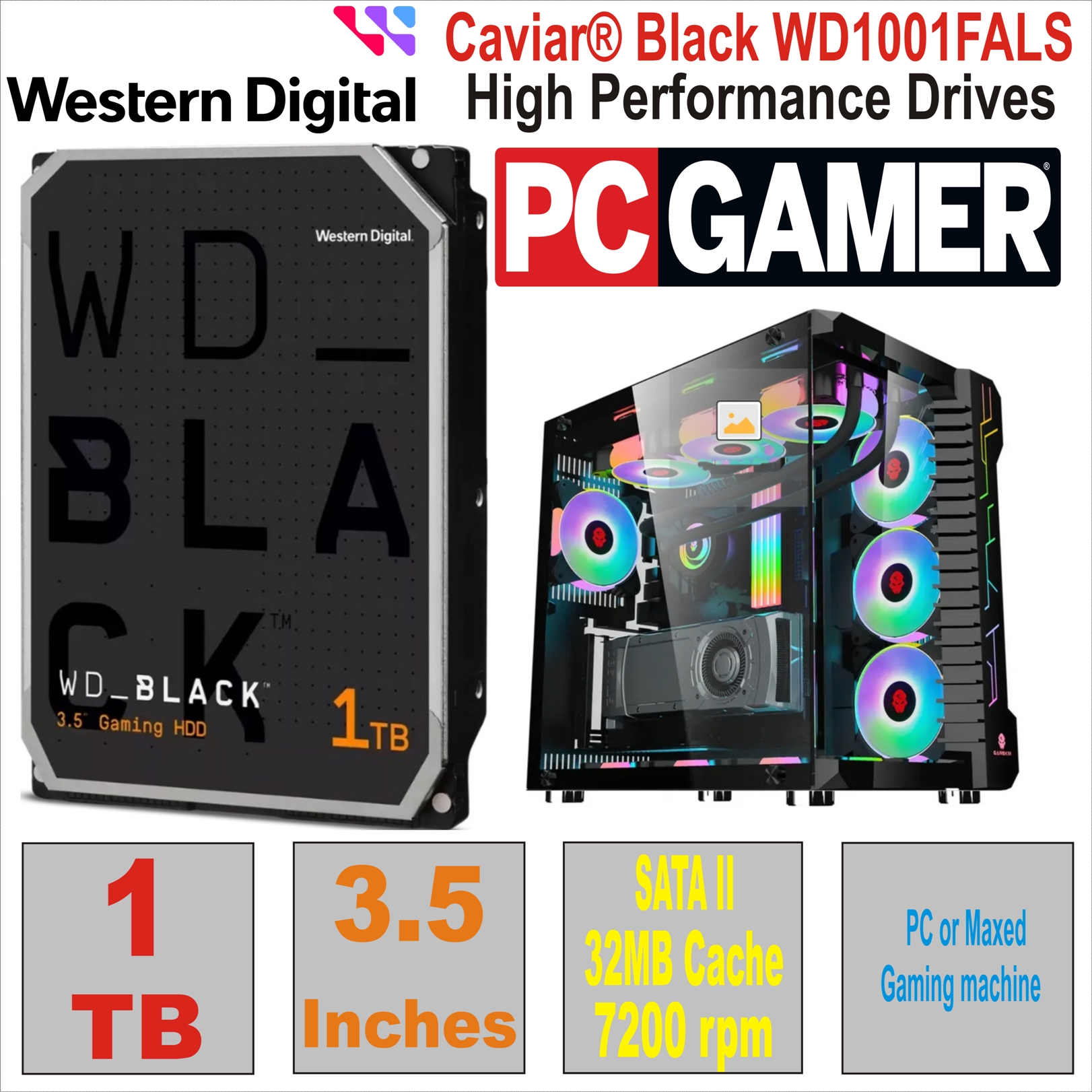 HDD 3.5` 1 TB WD Black WD1001FALS