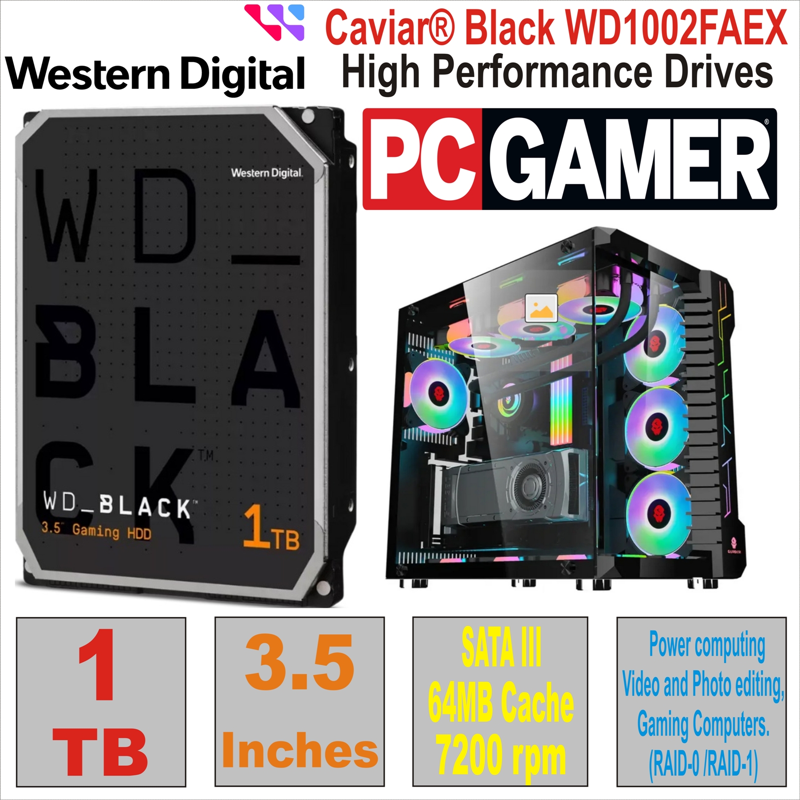 HDD 3.5` 1 TB WD Black WD1002FAEX