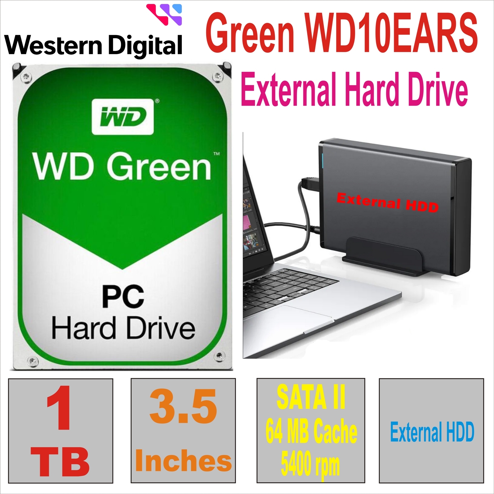 HDD 3.5` 1 TB WD Green WD10EARS