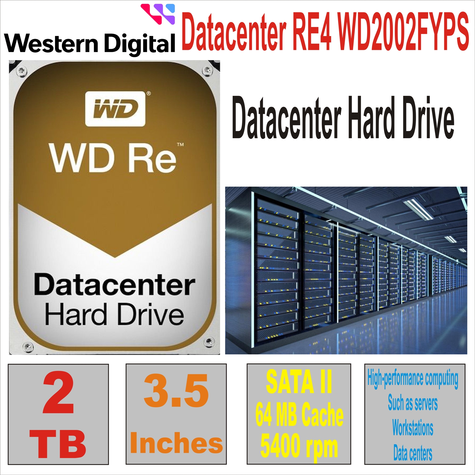 HDD 3.5` 2 TB WD Datacenter RE4 WD2002FYPS