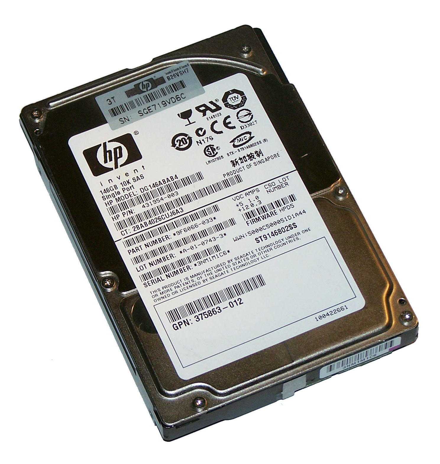 HDD3.5 SAS 146Gb HP DF146A4941