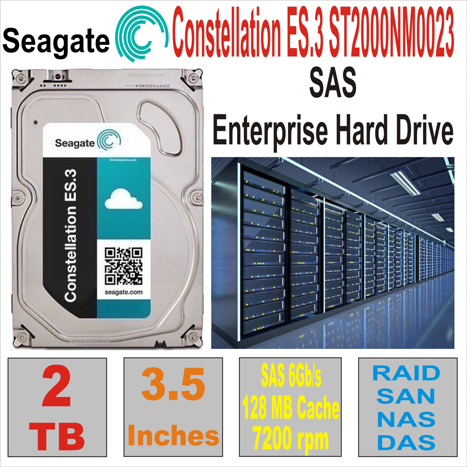 HDD3.5 SAS 2TB SEAGATE ConstellationST2000NM0023