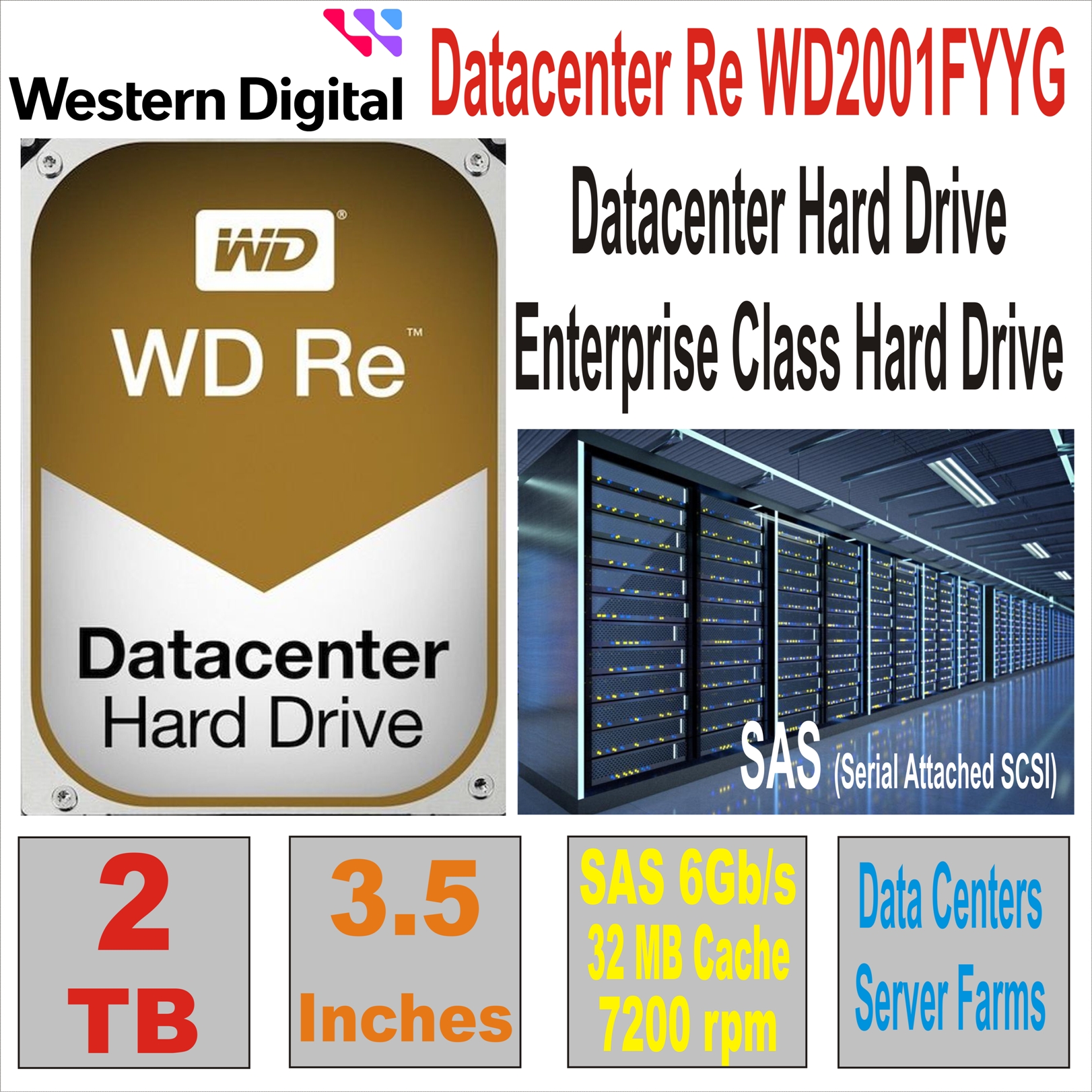 HDD3.5 SAS 2TB WD Datacenter Re WD2001FYYG