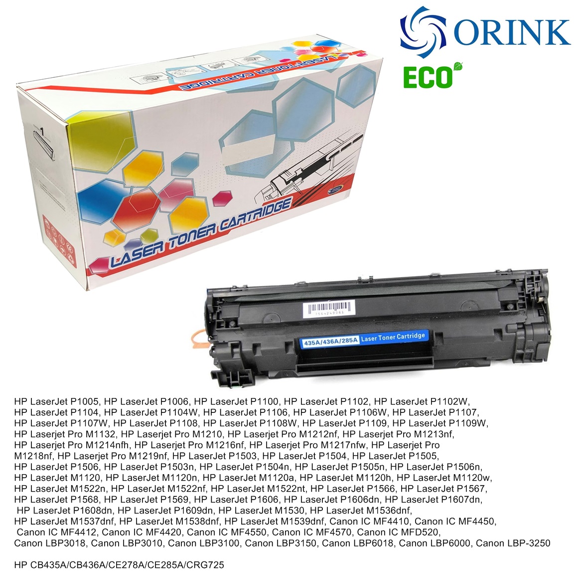 HP CE285A/CE278A/CB435A/CB436A/CRG725 ORINK ECO