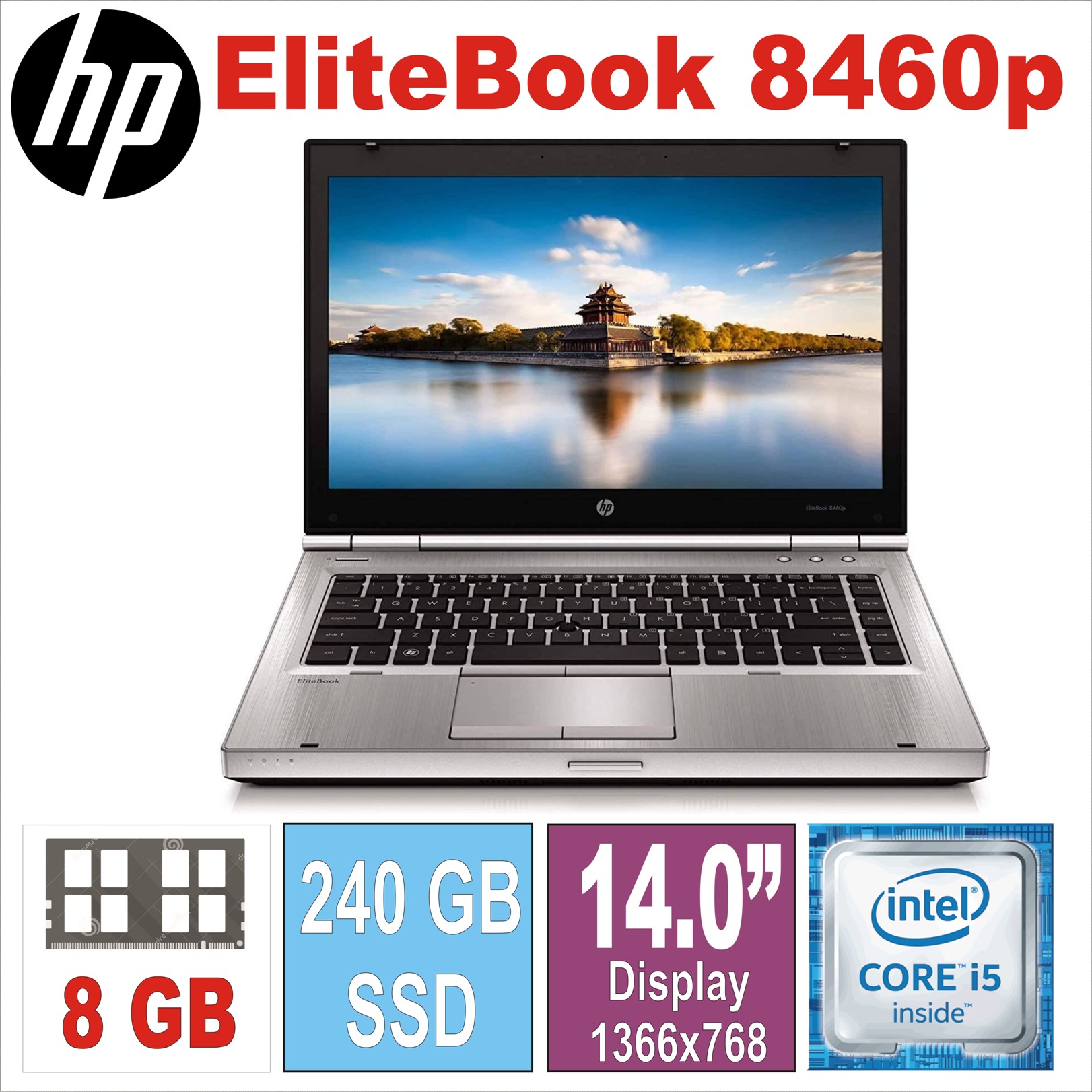 HP EliteBook 8460p i5-2540M/8GB/240SSD/14.0“