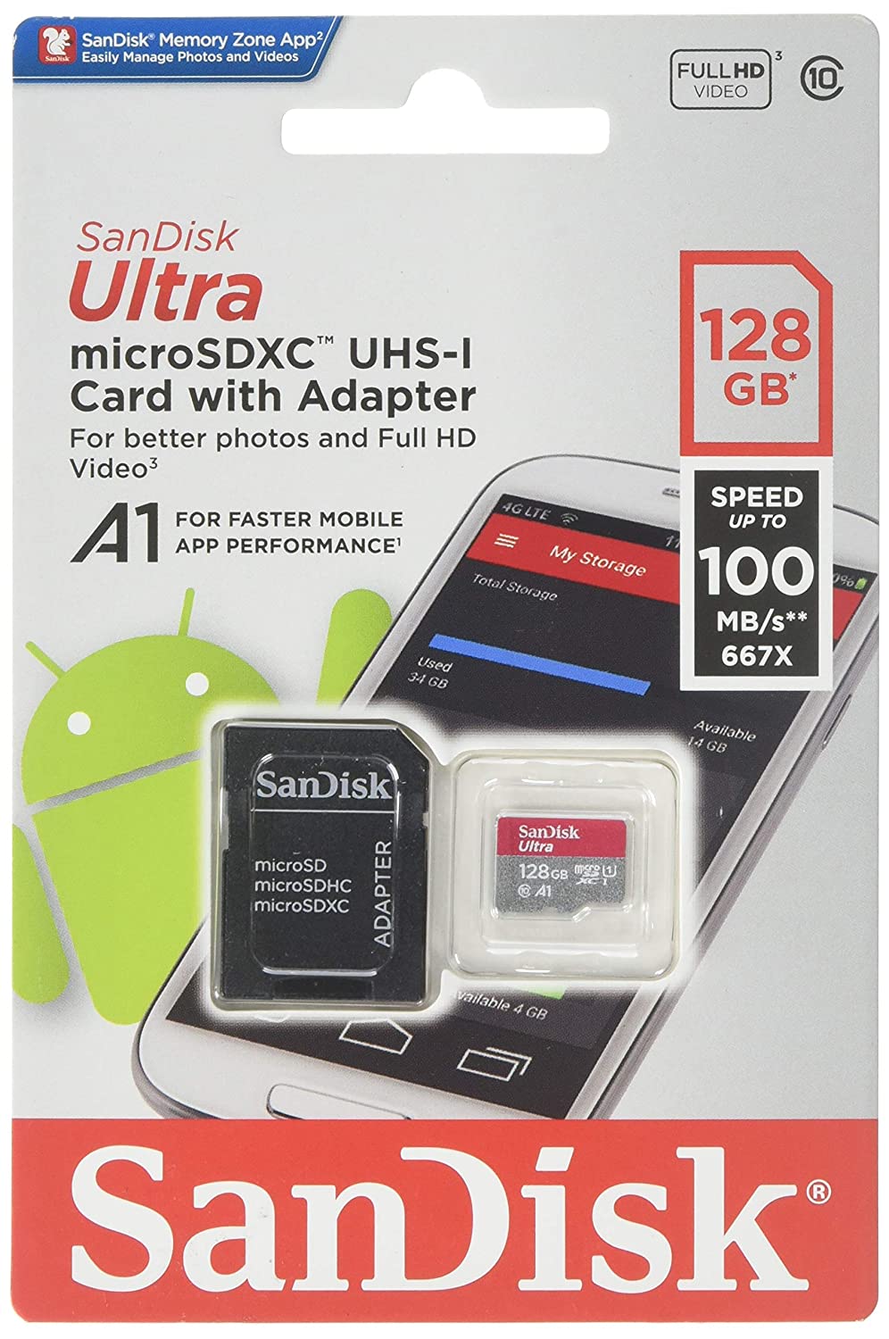 Карта памет 128 GB SanDisk Ultra SDXC 100MBs