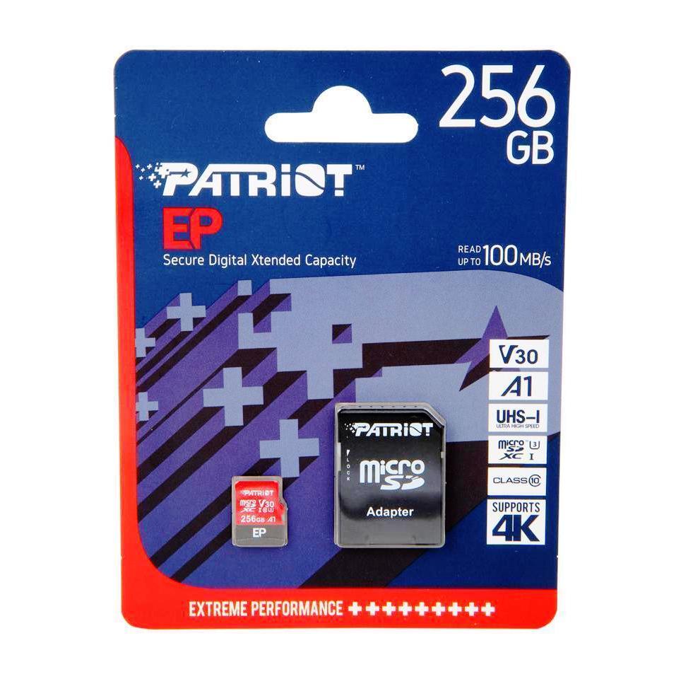 Карта памет 256 GB Patriot microSDXC V30 100MBs