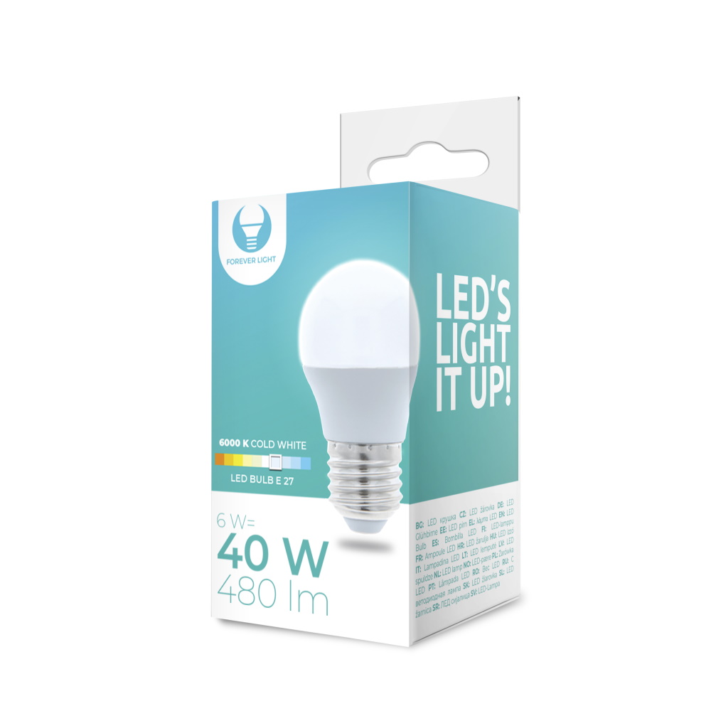 Лампа LED  6W E27 G45 230V 6000K Forever Light