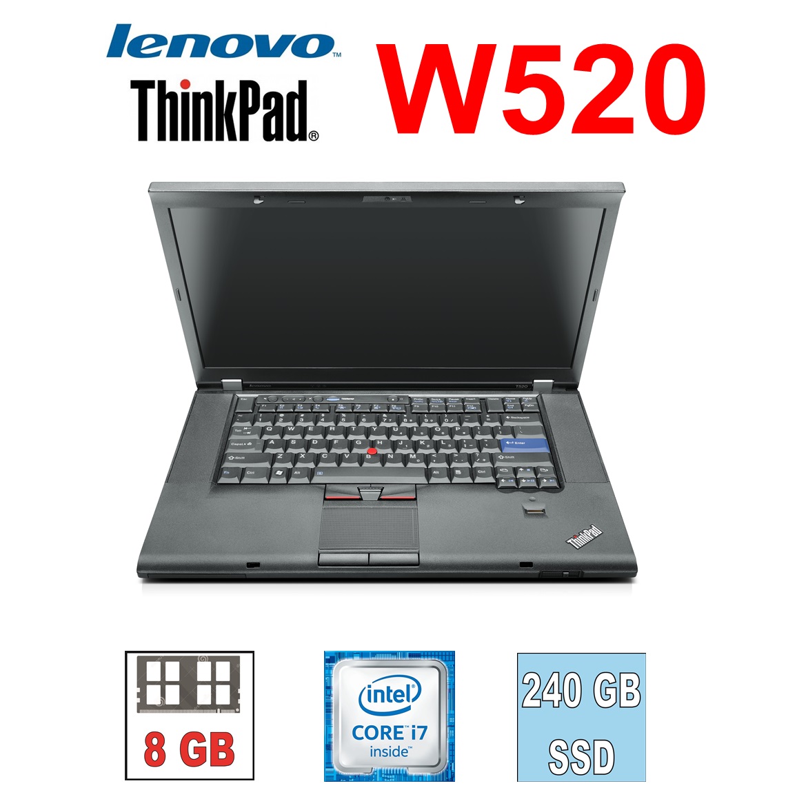 Lenovo ThinkPad W520 i7-2820QM,8GB,240SSD,15.6“