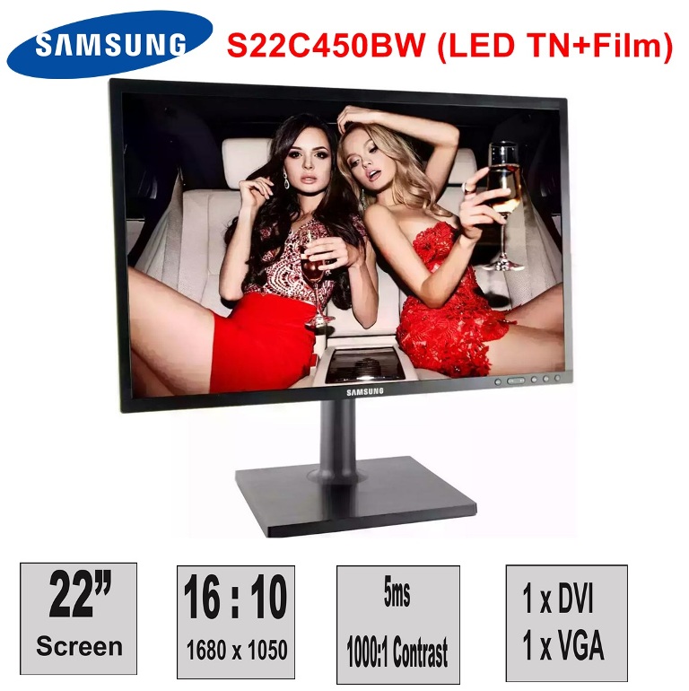 Монитор 22“ SAMSUNG S22C450BW (LED TN+Film)