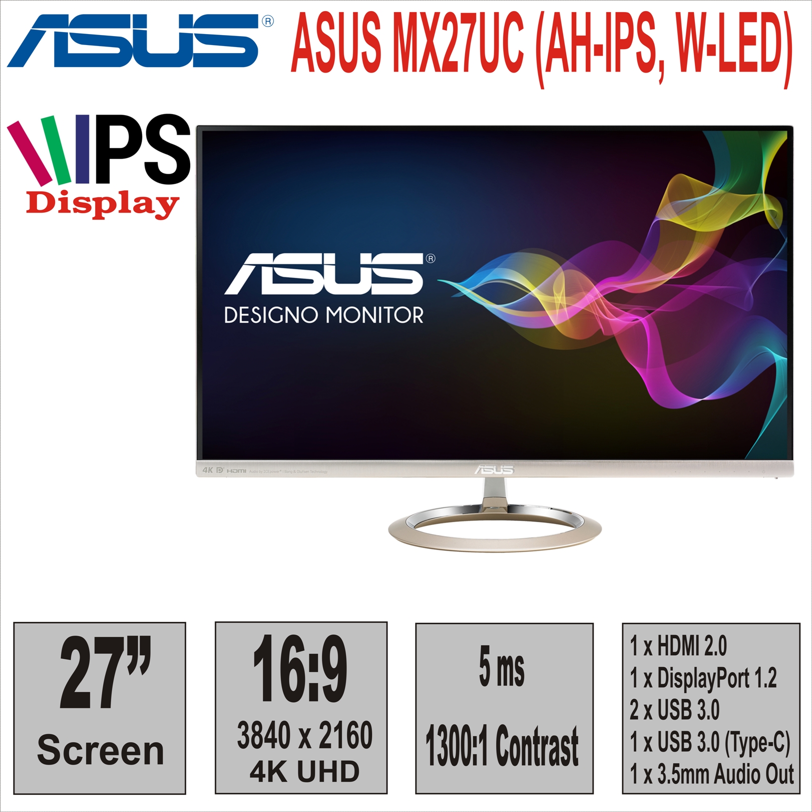 Монитор 27“ ASUS MX27UC (AH-IPS, W-LED)