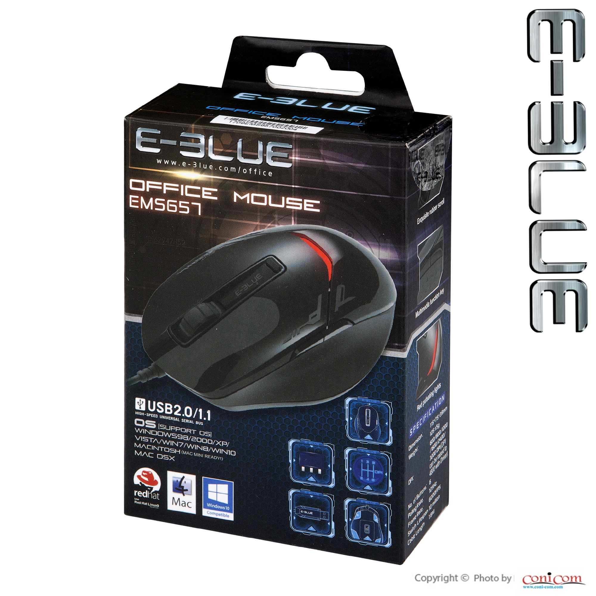 Оптична мишка E-Blue EMS657 3200DPI  3 button
