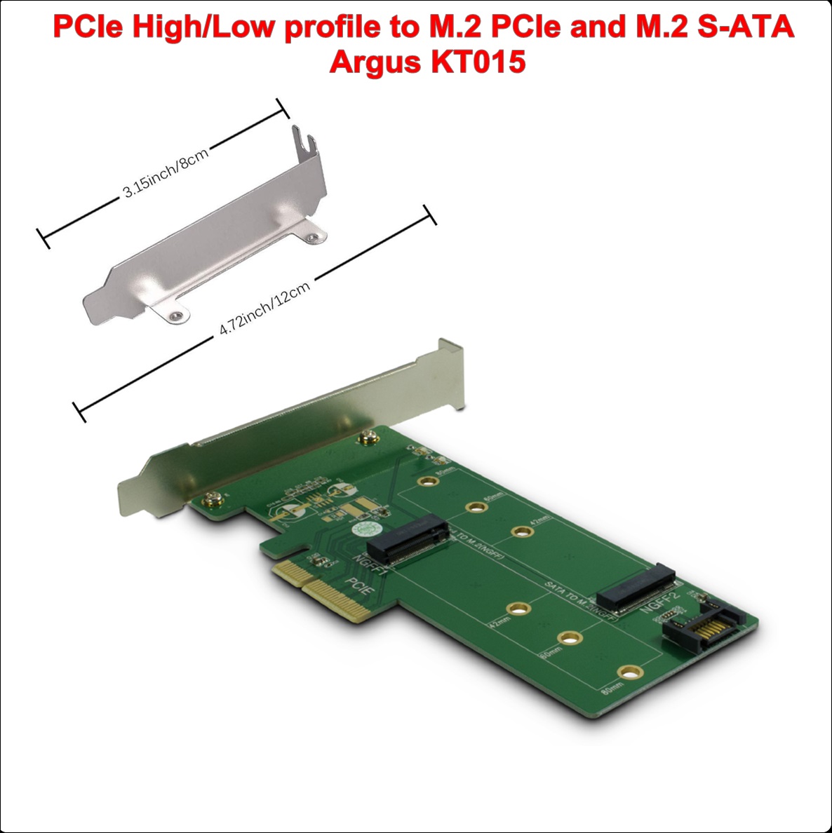 PCI-E High Low to M.2 PCIe and M.2 S-ATA KT015