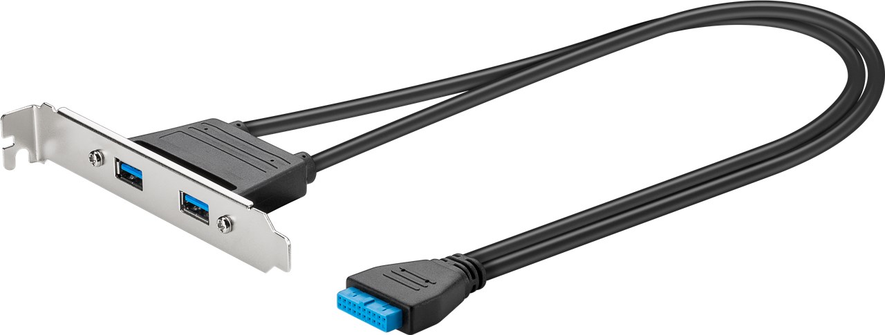 Преходник 19pin към 2x USB 3.0 бракет GOOBAY