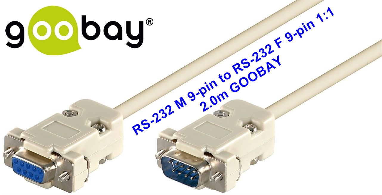 RS-232 M 9-pin to RS-232 F 9-pin 1:1 2.0m GOOBAY