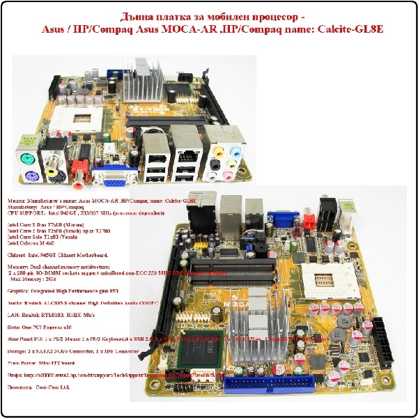 Socket 479M HP Asus MOCA-AR