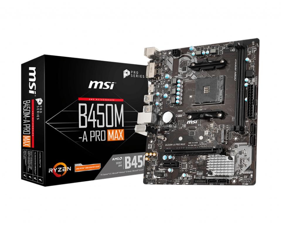 Socket AM4 MSI B450M-A PRO MAX, 2x DDR4