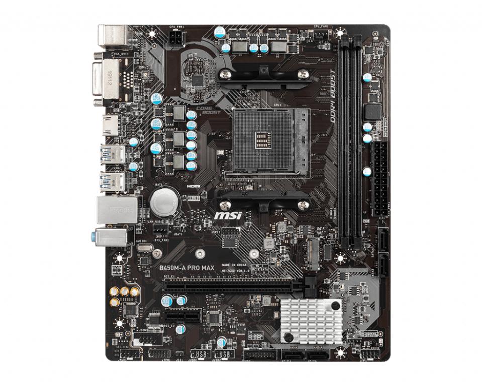 Socket AM4 MSI B450M-A PRO MAX, 2x DDR4