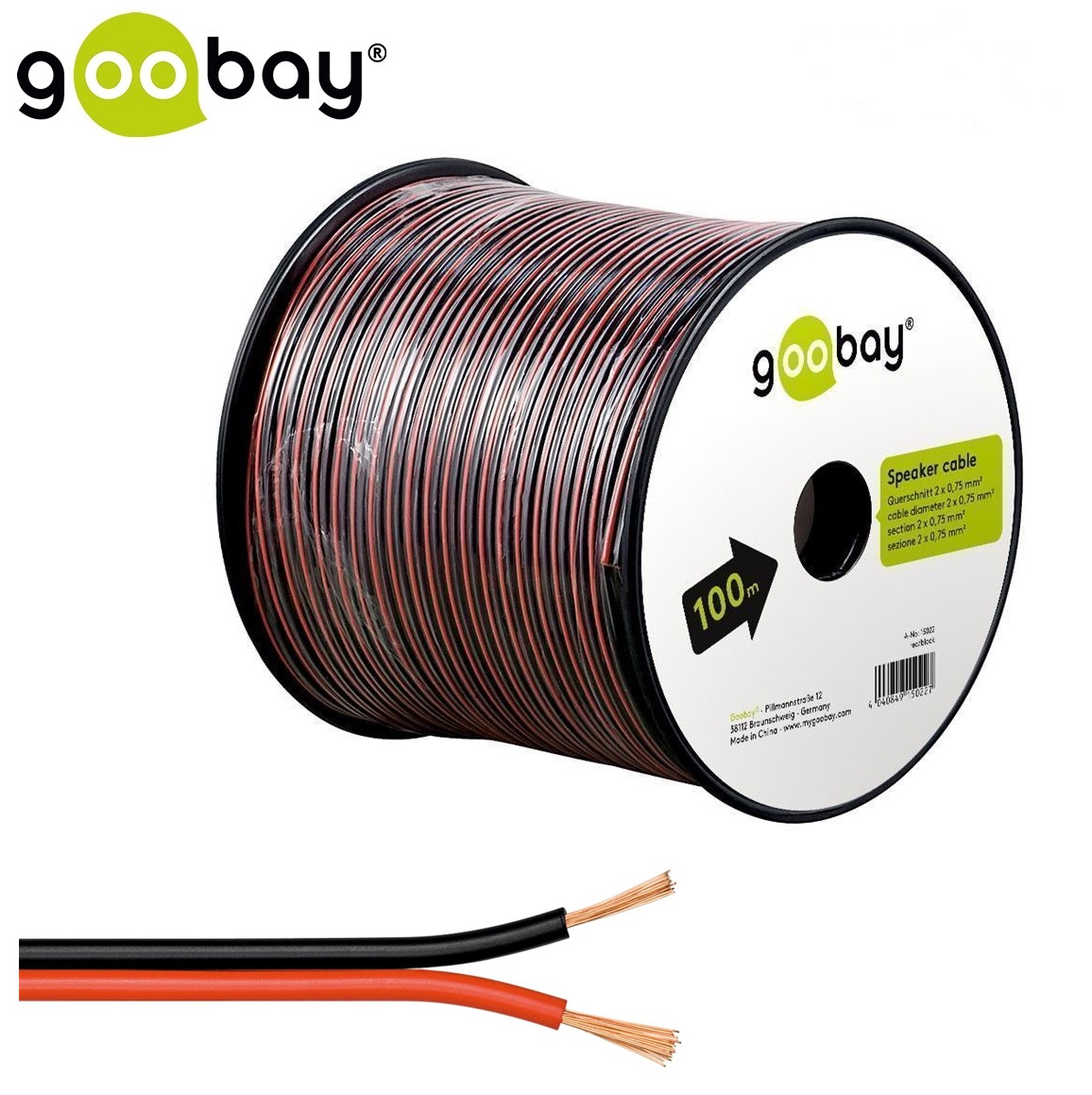Speaker cable (100.0m Макара 2 x 0.75 mm)GOOBAY