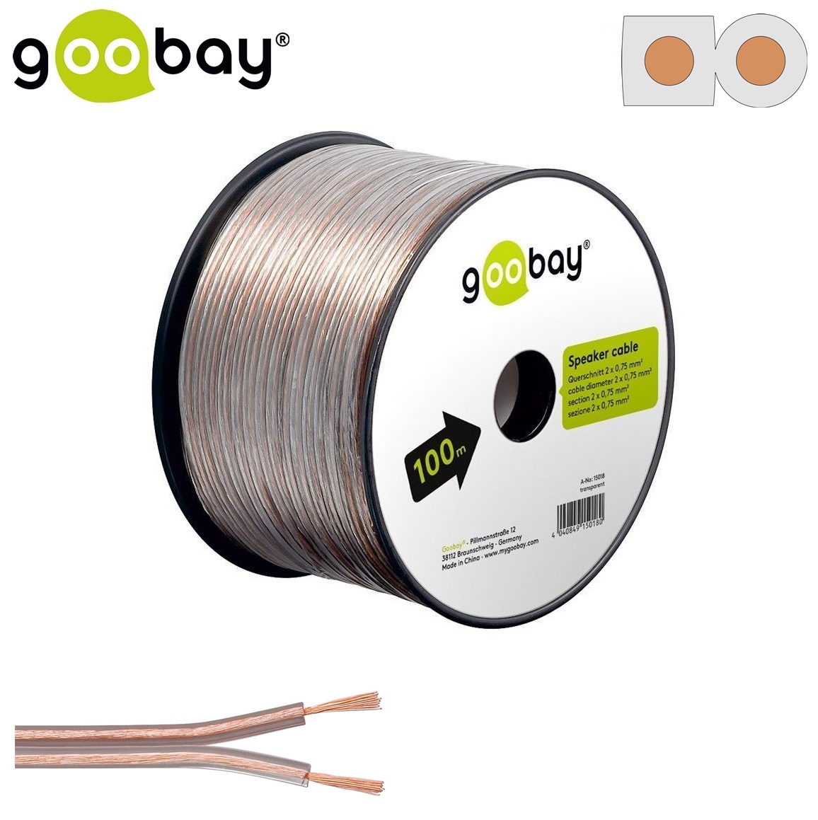 Speaker cable (100 m Макара 2x0.75mm)GOOBAY