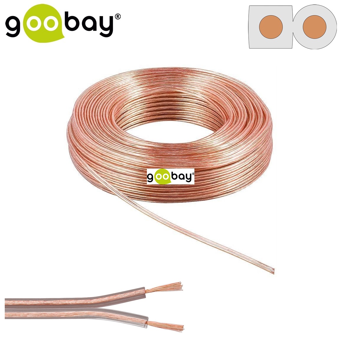 Speaker cable (25.0m ролка 2 x 0.75mm)GOOBAY