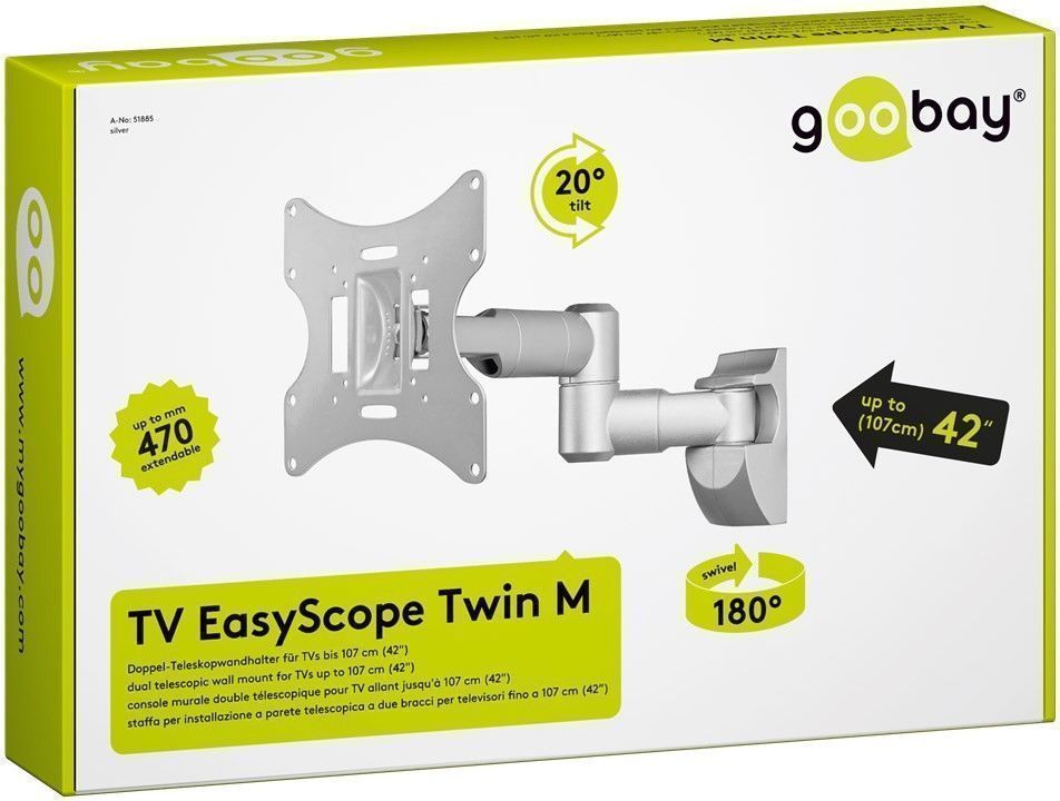 Стенна стойка GOOBAY 17“ - 42“ EasyScope Twin M