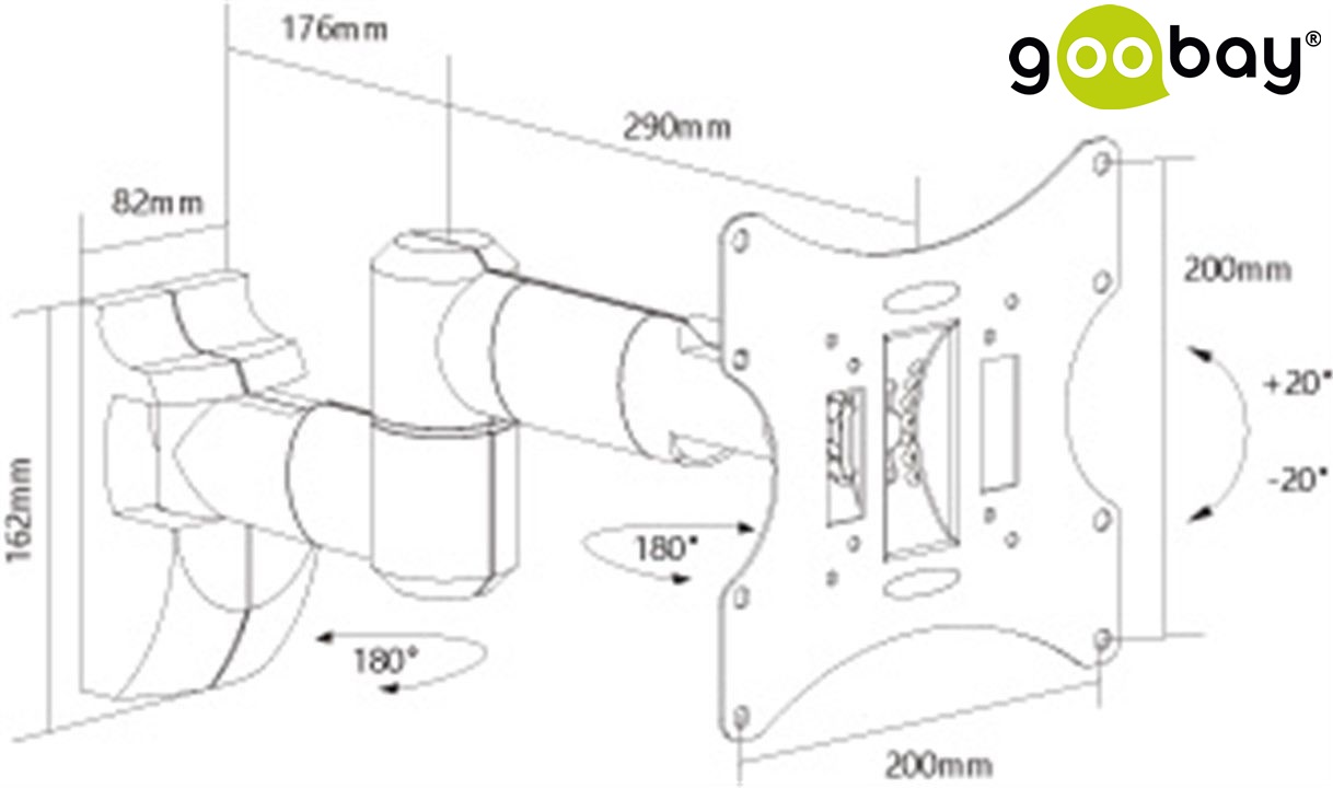 Стенна стойка GOOBAY 17“ - 42“ EasyScope Twin M