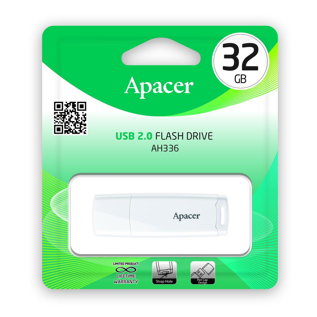 USB 2.0  32GB Apacer AH336 White