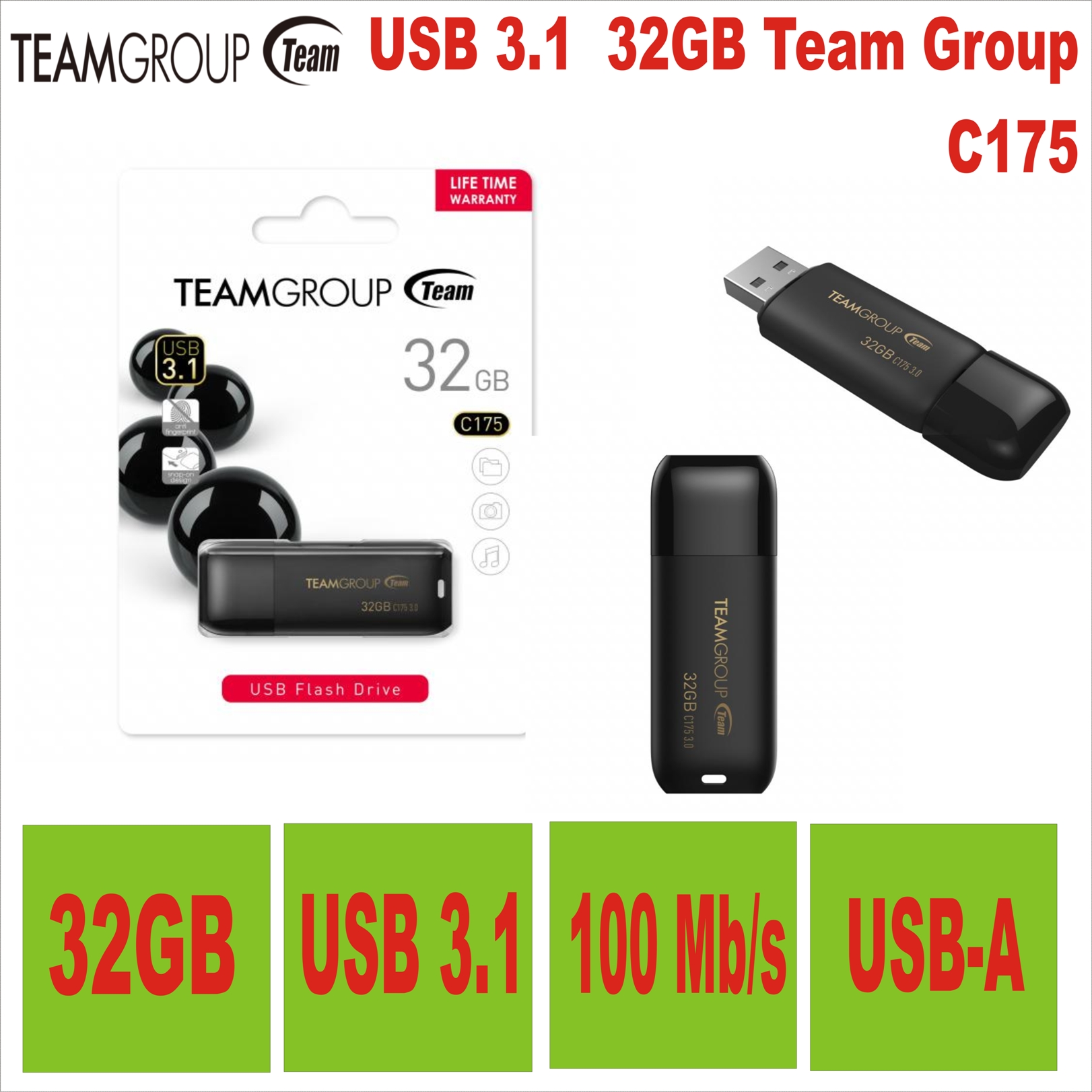 USB 3.2  32GB Team Group C175